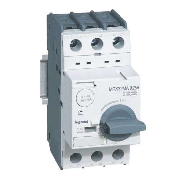 Disjoncteur moteur magnétique seul MPX³32MA - seuil déclenchement instantané 3,3A - pouvoir de coupure 100kA en 415V