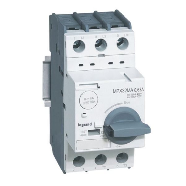 Disjoncteur moteur magnétique seul MPX³32MA - seuil déclenchement instantané 8,2A - pouvoir de coupure 100kA en 415V