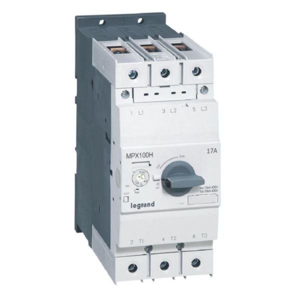 Disjoncteur moteur magnétothermique MPX³100H - réglage thermique 11A à 17A - pouvoir de coupure 100kA en 415V