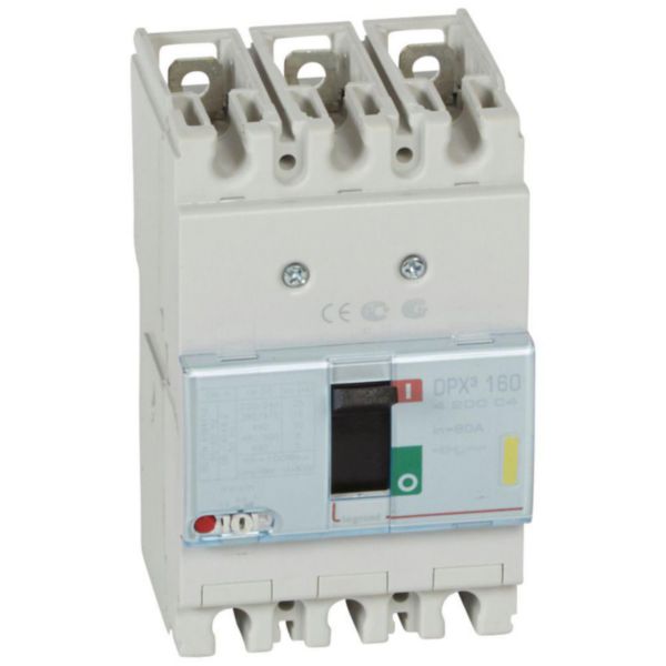 Disjoncteur magnétothermique DPX³160 pouvoir de coupure 16kA 400V~ - 3P - 80A