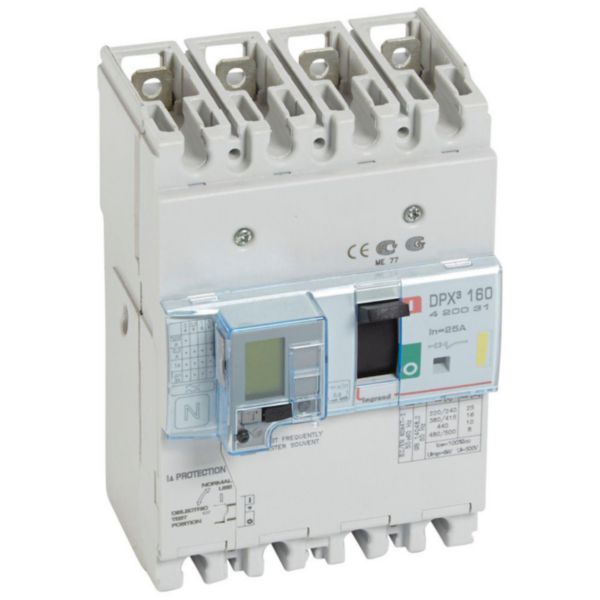 Disjoncteur magnétothermique différentiel DPX³160 pouvoir de coupure 16kA 400V~ - 4P - 25A - Page 152
