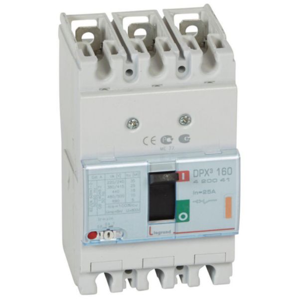 Disjoncteur magnétothermique DPX³160 pouvoir de coupure 25kA 400V~ - 3P - 25A