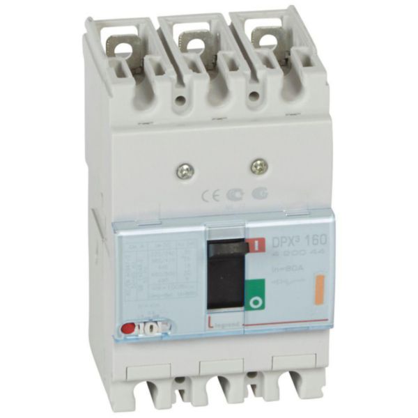Disjoncteur magnétothermique DPX³160 pouvoir de coupure 25kA 400V~ - 3P - 80A