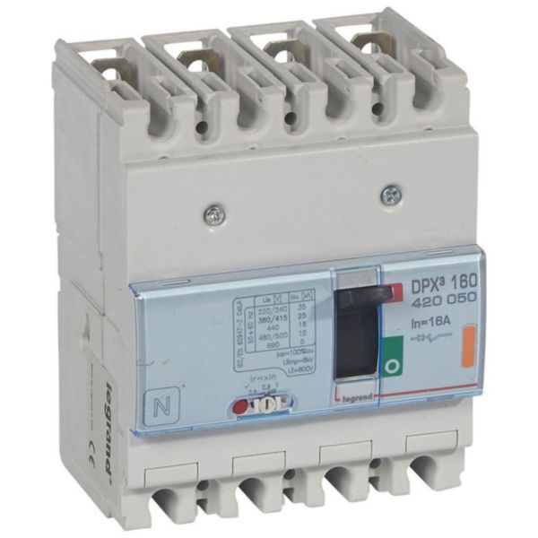 Disjoncteur magnétothermique DPX³160 pouvoir de coupure 25kA 400V~ - 4P - 16A - Page 148