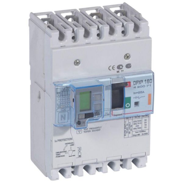 Disjoncteur magnétothermique différentiel DPX³160 pouvoir de coupure 25kA 400V~ - 4P - 25A - Page 147