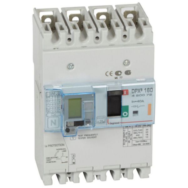 Disjoncteur magnétothermique différentiel DPX³160 pouvoir de coupure 25kA 400V~ - 4P - 40A - Page 117