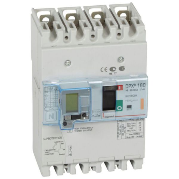 Disjoncteur magnétothermique différentiel DPX³160 pouvoir de coupure 25kA 400V~ - 4P - 80A - Page 117