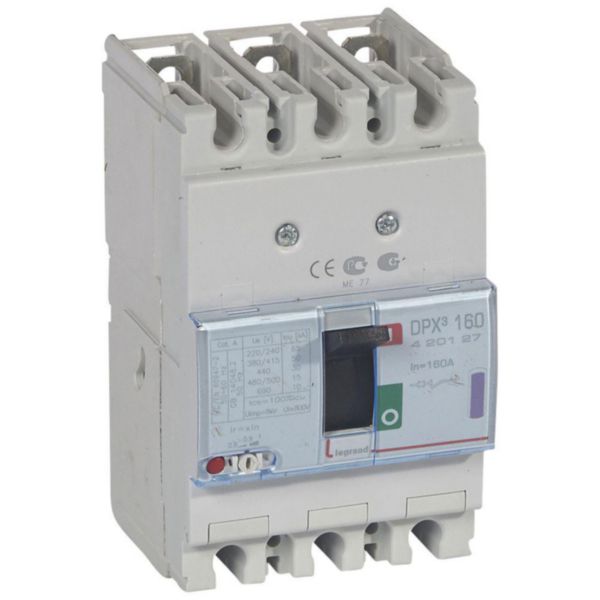 Disjoncteur magnétothermique DPX³160 pouvoir de coupure 50kA 400V~ - 3P - 160A
