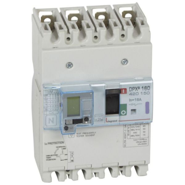 Disjoncteur magnétothermique différentiel DPX³160 pouvoir de coupure 50kA 400V~ - 4P - 16A - Page 148