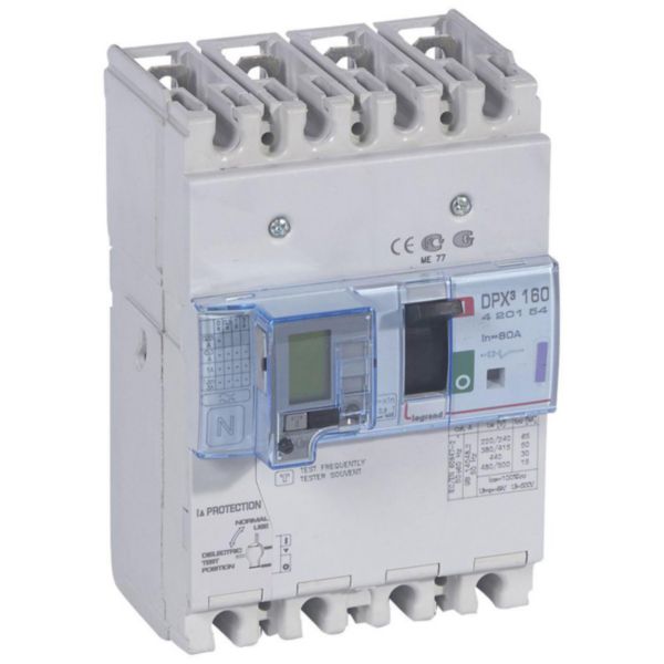 Disjoncteur magnétothermique différentiel DPX³160 pouvoir de coupure 50kA 400V~ - 4P - 80A - Page 148