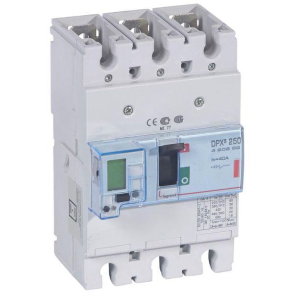 Disjoncteur électronique DPX³250 pouvoir de coupure 36kA 400V~ - 3P - 40A - Page 148