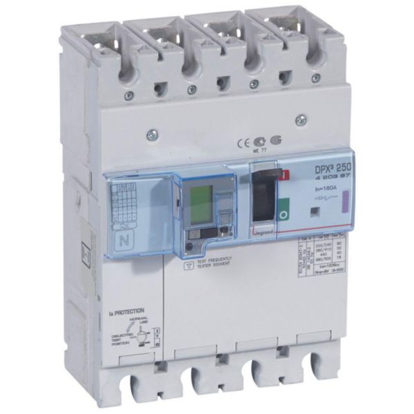 Disjoncteur électronique différentiel DPX³250 pouvoir de coupure 50kA 400V~ - 4P - 160A