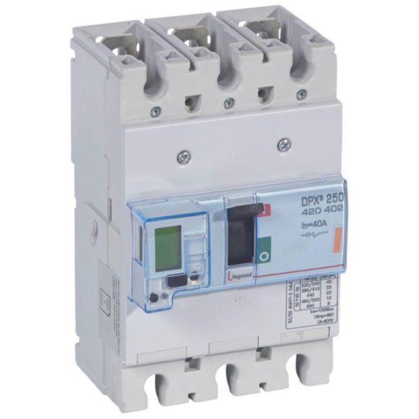 Disjoncteur électronique avec unité de mesure DPX³250 pouvoir de coupure 25kA 400V~ - 3P - 40A - Page 147