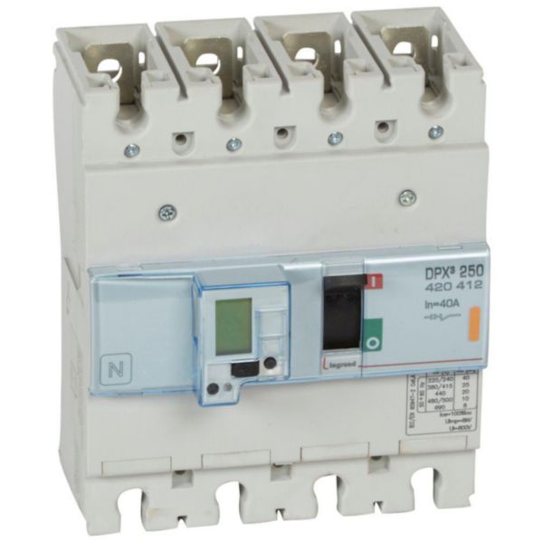 Disjoncteur électronique avec unité de mesure DPX³250 pouvoir de coupure 25kA 400V~ - 4P - 40A