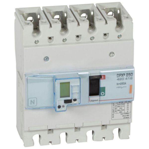 Disjoncteur électronique avec unité de mesure DPX³250 pouvoir de coupure 25kA 400V~ - 4P - 250A