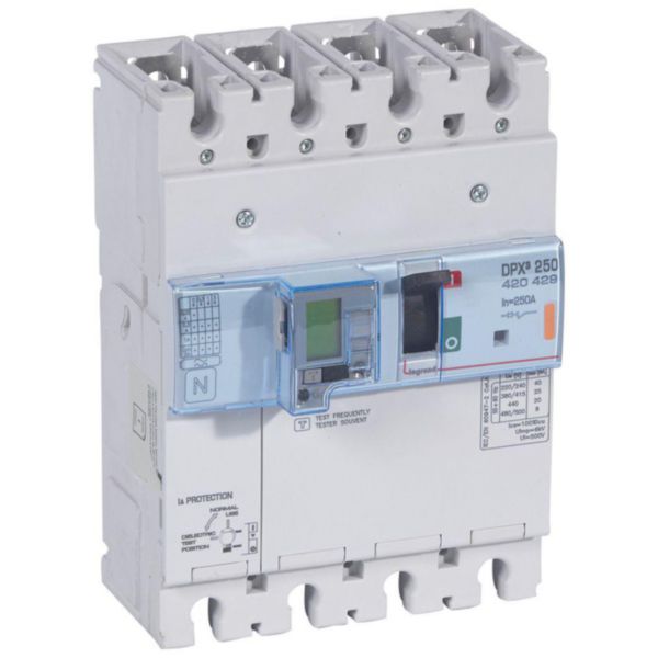 Disjoncteur électronique différentiel avec unité de mesure DPX³250 pouvoir de coupure 25kA 400V~ - 4P - 250A