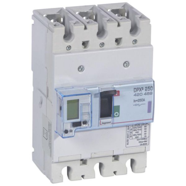 Disjoncteur électronique avec unité de mesure DPX³250 pouvoir de coupure 50kA 400V~ - 3P - 250A