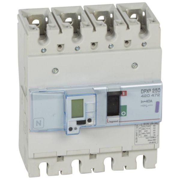 Disjoncteur électronique avec unité de mesure DPX³250 pouvoir de coupure 50kA 400V~ - 4P - 40A