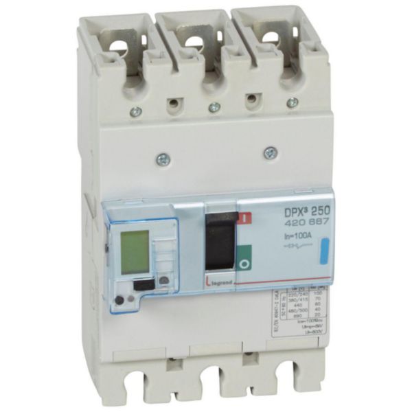 Disjoncteur électronique avec unité de mesure DPX³250 pouvoir de coupure 70kA 400V~ - 3P - 100A