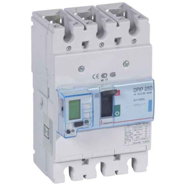 Disjoncteur électronique avec unité de mesure DPX³250 pouvoir de coupure 70kA 400V~ - 3P - 160A