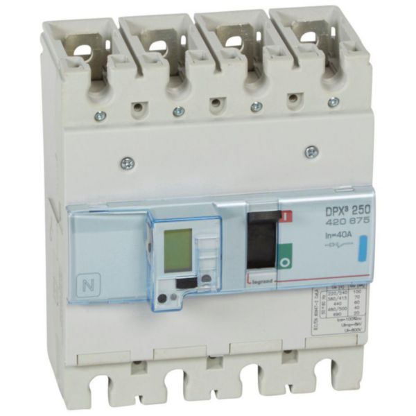 Disjoncteur électronique avec unité de mesure DPX³250 pouvoir de coupure 70kA 400V~ - 4P - 40A