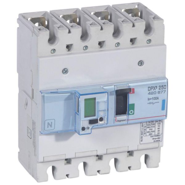 Disjoncteur électronique avec unité de mesure DPX³250 pouvoir de coupure 70kA 400V~ - 4P - 100A