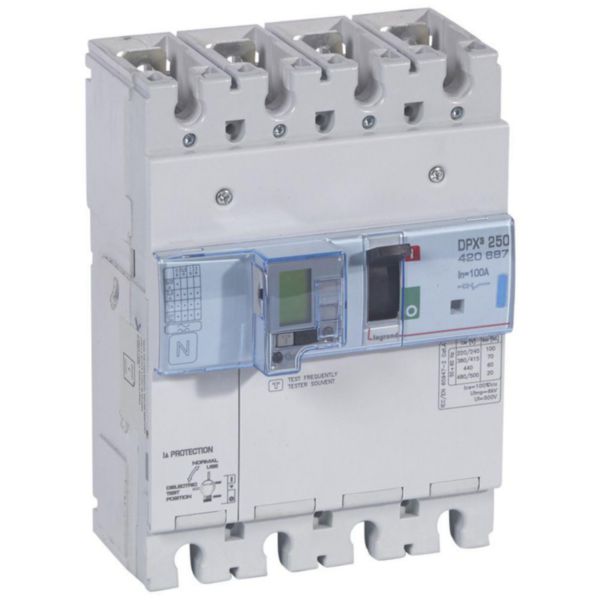 Disjoncteur électronique différentiel avec unité de mesure DPX³250 pouvoir de coupure 70kA 400V~ - 4P - 100A