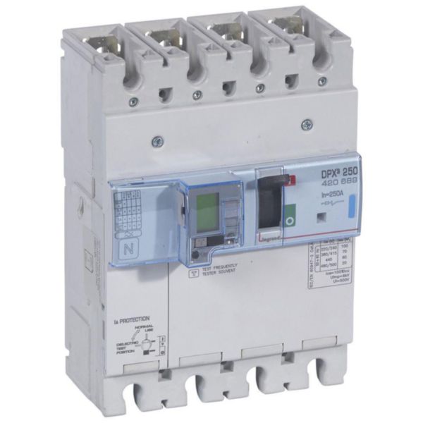 Disjoncteur électronique différentiel avec unité de mesure DPX³250 pouvoir de coupure 70kA 400V~ - 4P - 250A