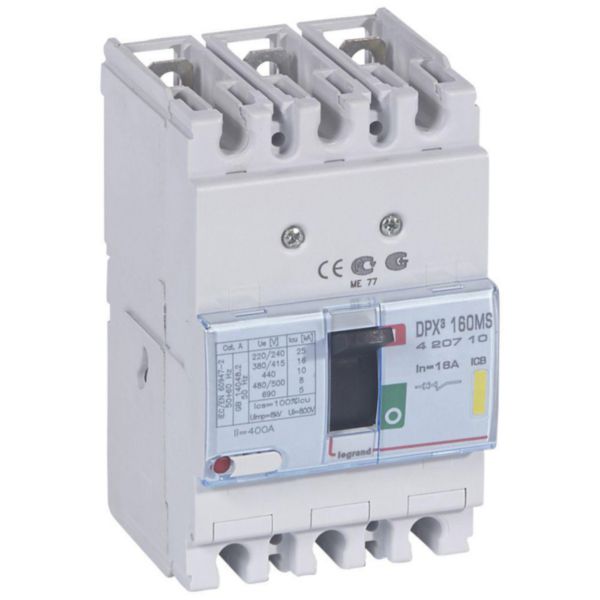Disjoncteur magnétique fixe seul DPX³160 pouvoir de coupure 16kA 400V~ - 3P - 16A - Page 151