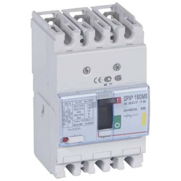 Disjoncteur magnétique fixe seul DPX³160 pouvoir de coupure 16kA 400V~ - 3P - 50A - Page 152