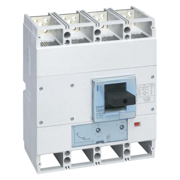 Disjoncteur magnétothermique DPX³1600 pouvoir de coupure 70kA 400V~ - 4P - 1250A