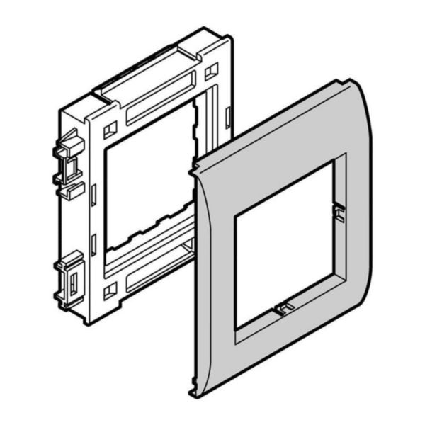 Support appareillage Logix - 1 poste - Largeur 80mm - Pour Logix Universel aluminium - Aluminium