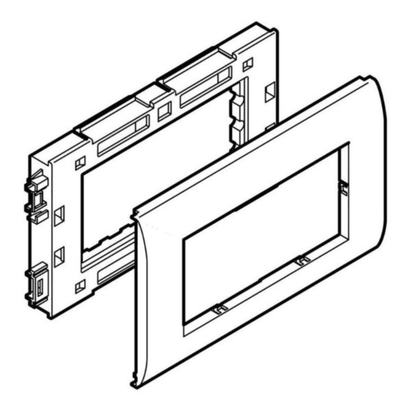 Support appareillage Logix - 2 postes - Largeur 80mm - Pour Logix Universel aluminium - Aluminium