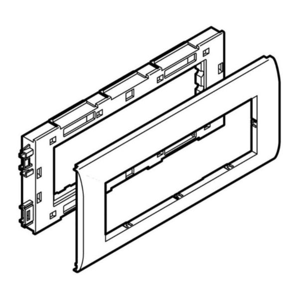 Support appareillage Logix - 3 postes - Largeur 80mm - Pour Logix Universel aluminium - Aluminium