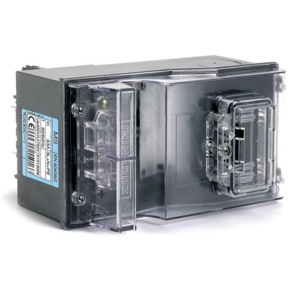 Boîte de dérivation avec déconnexion sur couvercle pour MS - avec couv transparent et fenêtre pivotante