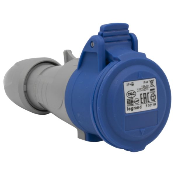 Prise mobile P17 IP44 16A - 200V~ à 250V~ - 2P+T