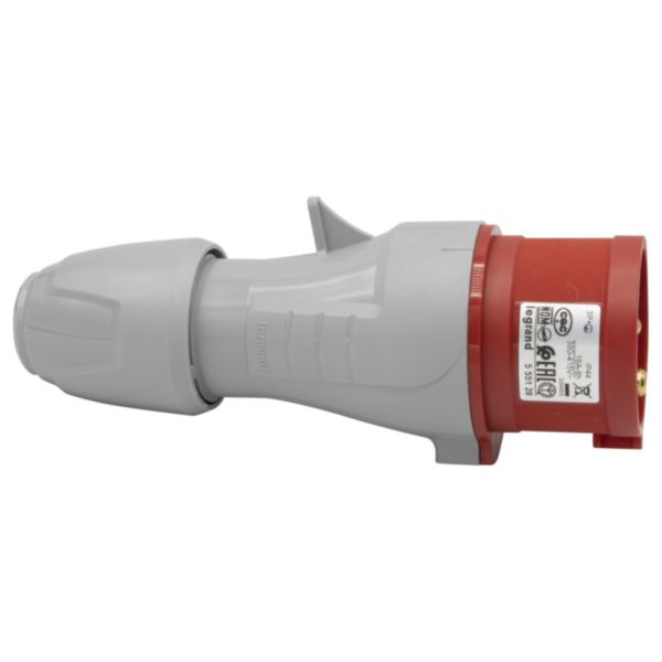 Fiche mobile droite P17 IP44 16A - 380V~ à 415V~ - 3P+T
