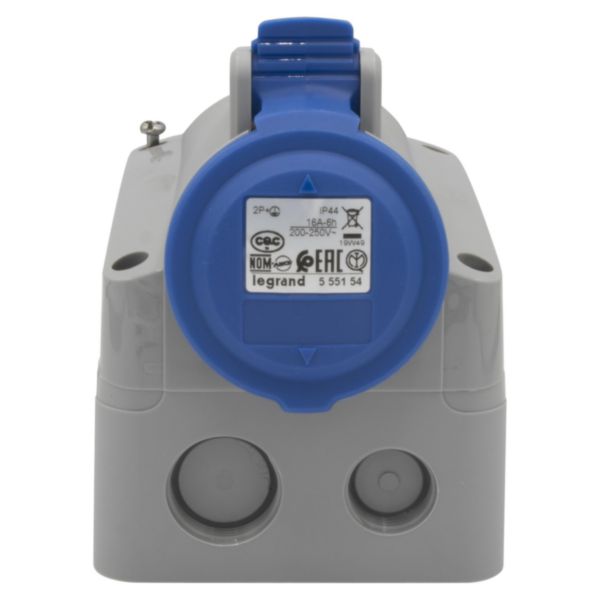 Prise saillie fixe P17 IP44 16A - 200V~ à 250V~ - 2P+T