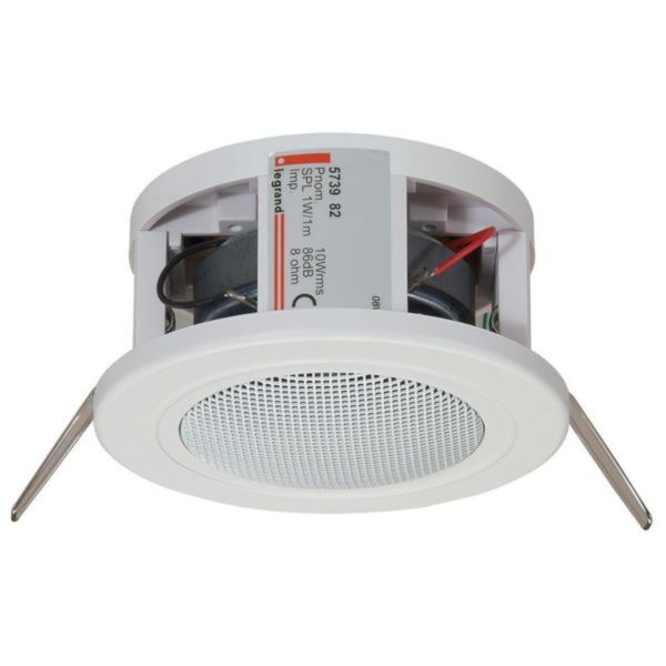 Haut-parleur spot encastré pour faux plafond 8ohms 20W dimensions diamètre 100mm - blanc