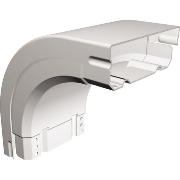 Coude descendant à 90 degrés PVC Isi Plast avec couvercle - hauteur 75mm et largeur 150mm - finition gris RAL7030