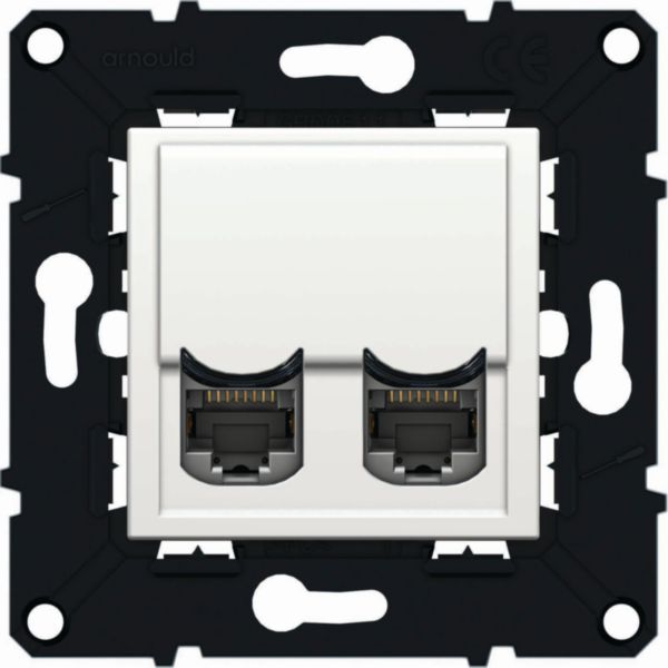 Double prise RJ45 catégorie6 FTP espace evolution - blanc