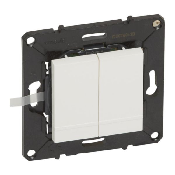 Commande double on/off lumière espace evolution sans fil myhome play - blanc
