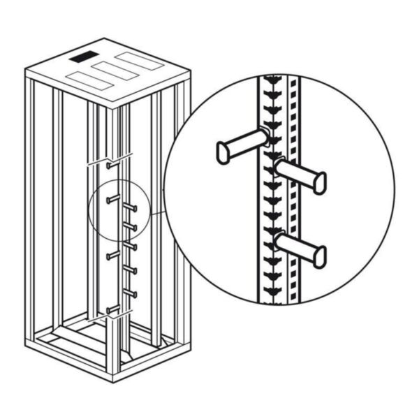 Passe-fil vertical data center pour baie 41 u