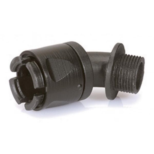 Raccord mâle coudé 45° pour conduit flexible RTA polyamide Ø12mm ISO20