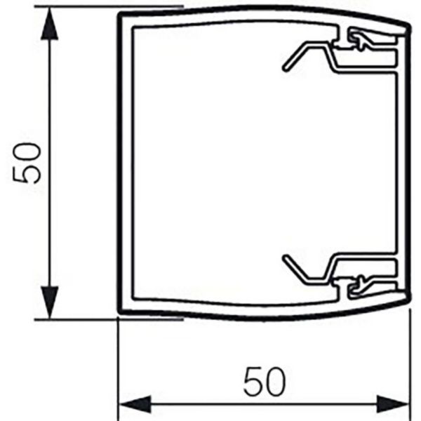 Goulotte d'installation Logix 45 - 50x50mm - 1 compartiment - Fond livré seul - Longueur 2m - PVC Noir teinté dans la masse