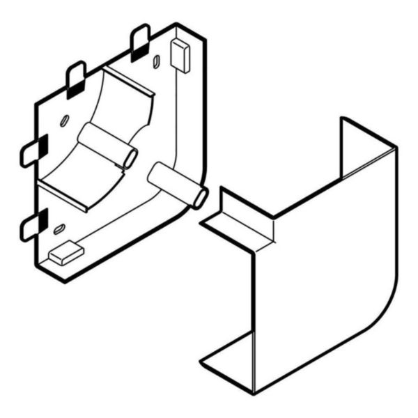 Angle plat - Pour goulotte Logix 45 et Universelle 100x50mm - Noir