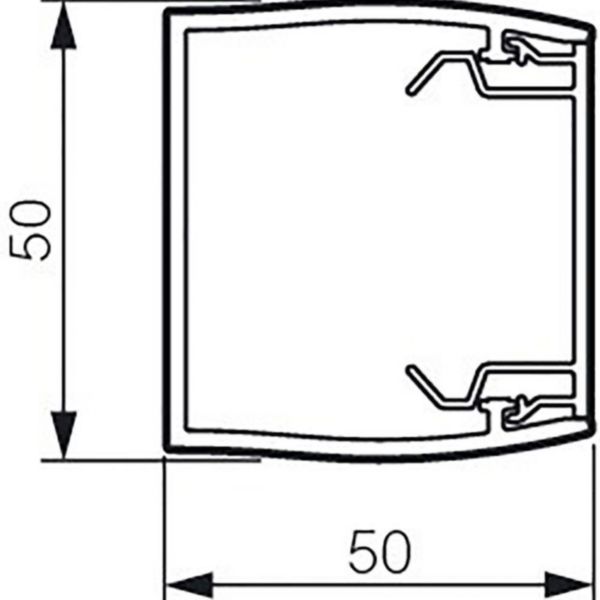 Goulotte d'installation Logix 45 - 50x50mm - 1 compartiment - Fond livré seul - Longueur 2m - PVC Alumnic RAL9006