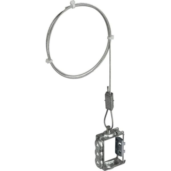 Kit de suspension ( support typeA + câble en acier 3 mètres serrage auto-bloquant ) pour canalisation d'éclairage LBplus