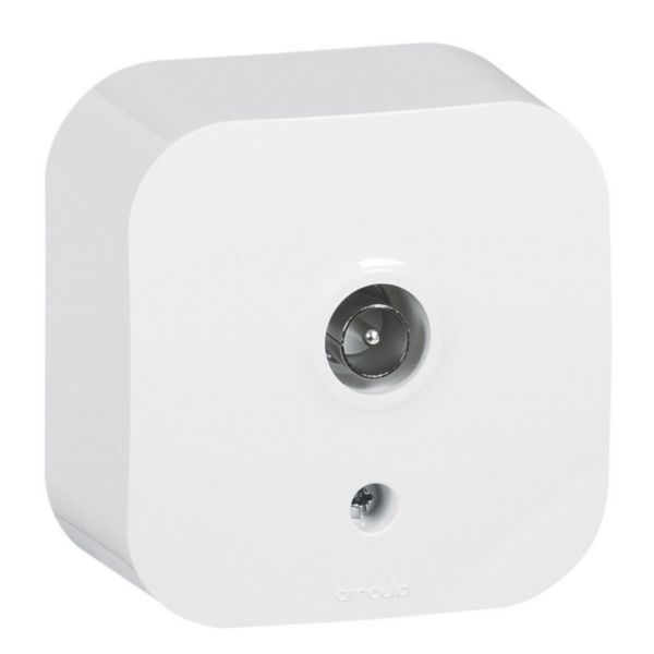 Prise TV simple saillie Profil Eco - Blanc