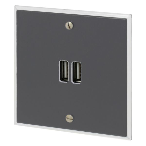 Prise Prise Chargeur USB Type A+A 15W Mémoire finition Cristal Art d'Arnould